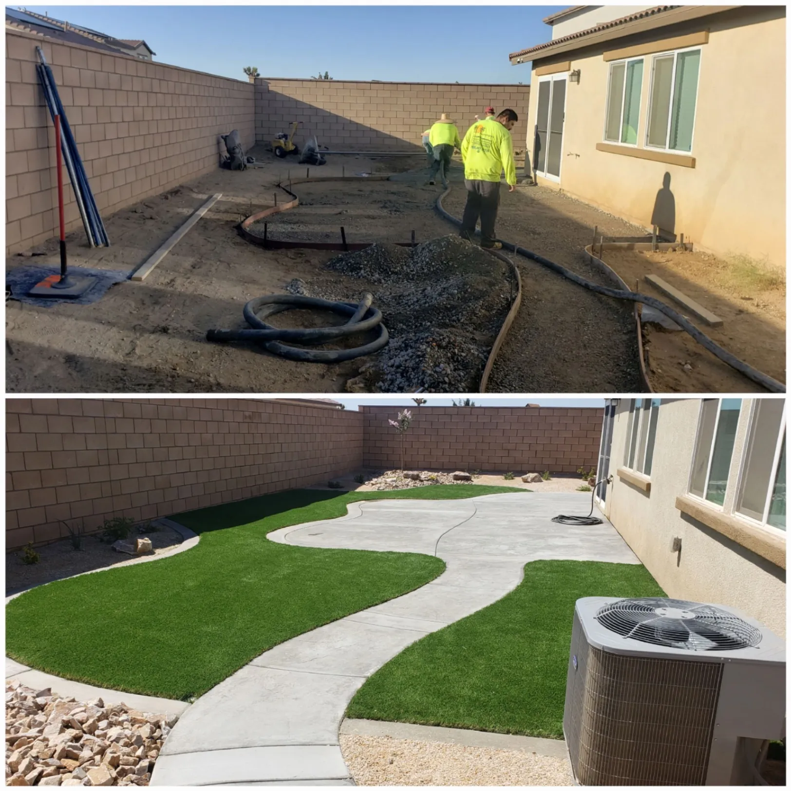Finished landscaping project
