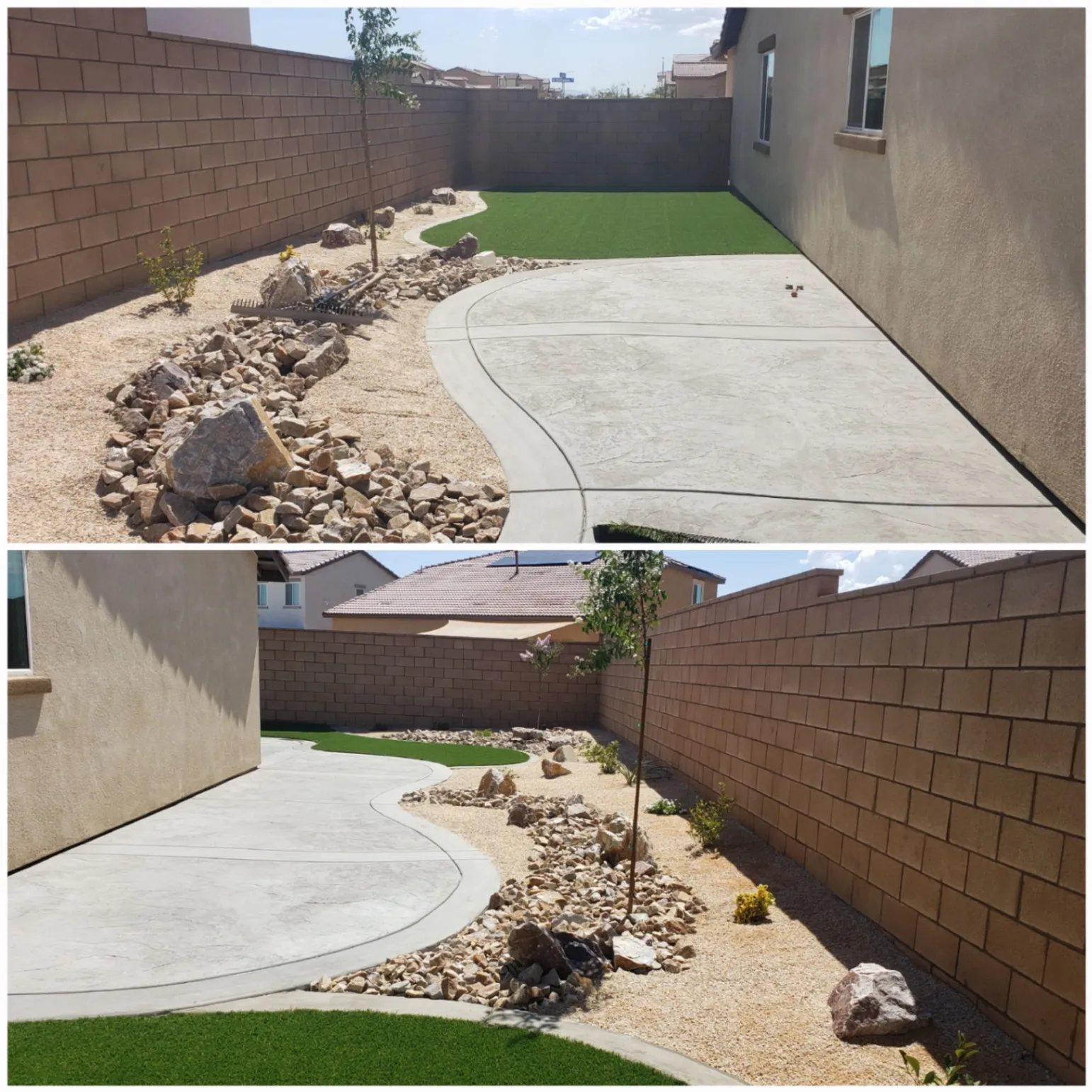 Finished landscaping project