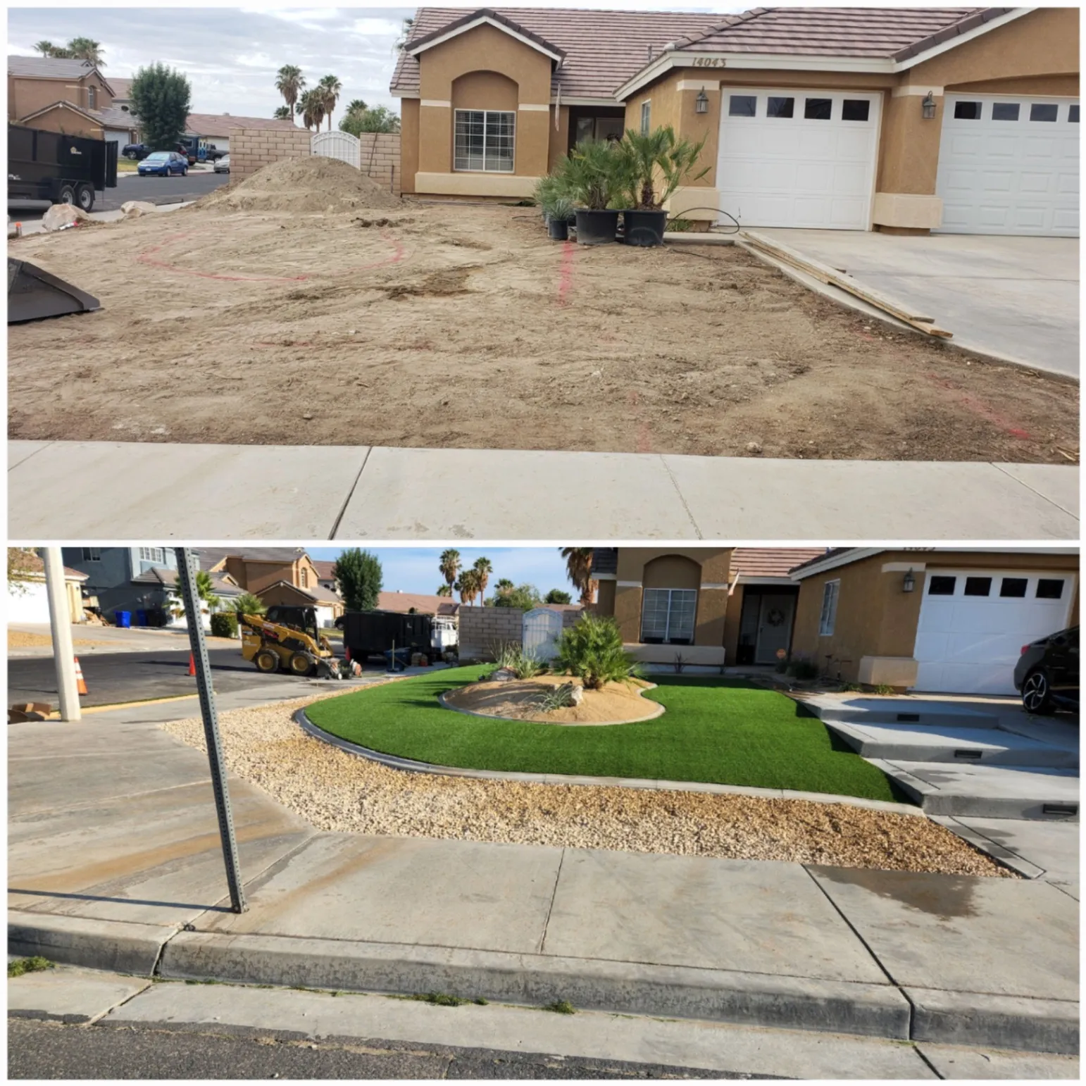 Finished landscaping project