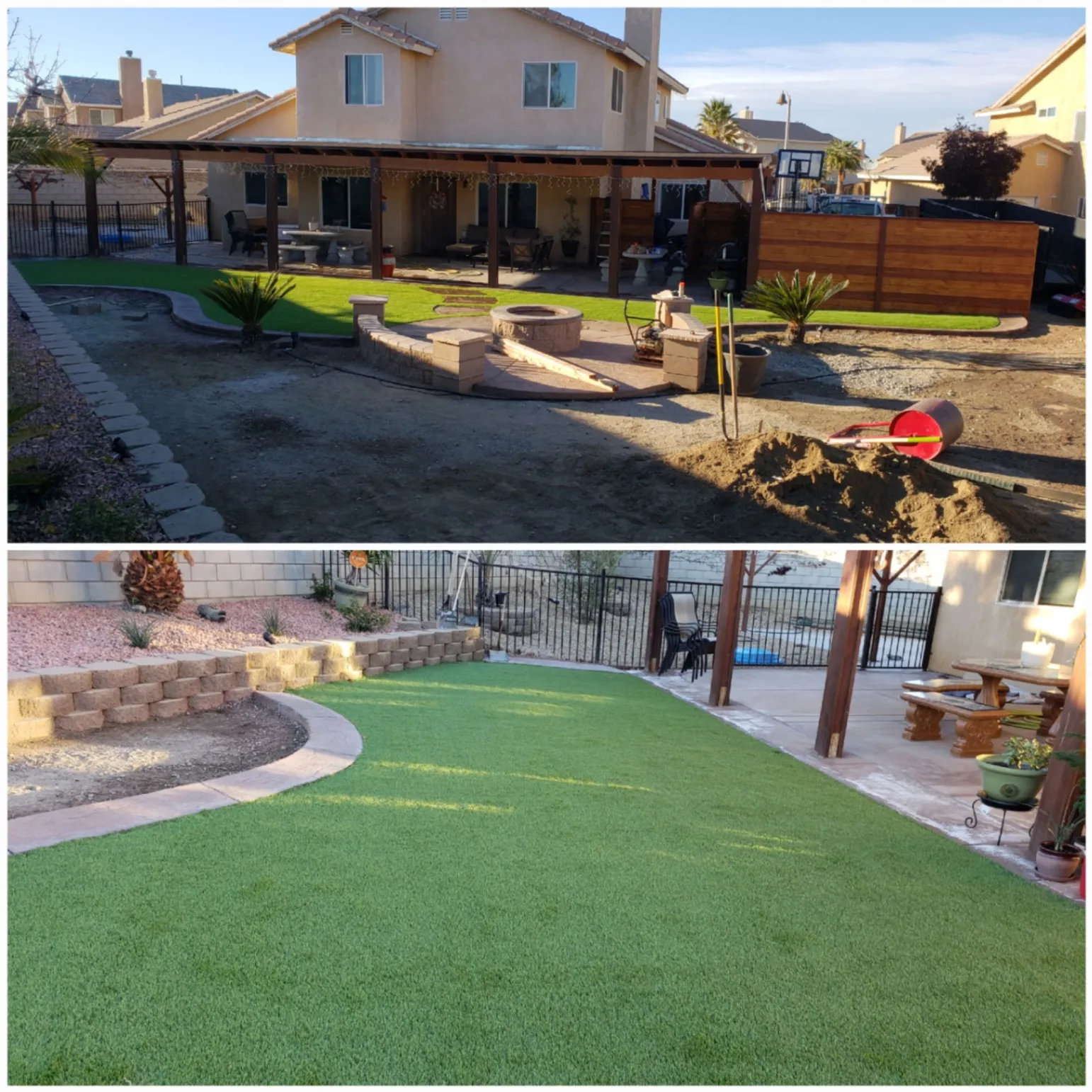 Finished landscaping project